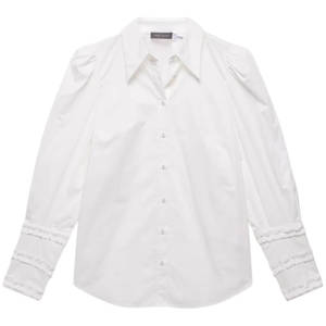 Mint Velvet White Cotton Cuff Detail Shirt